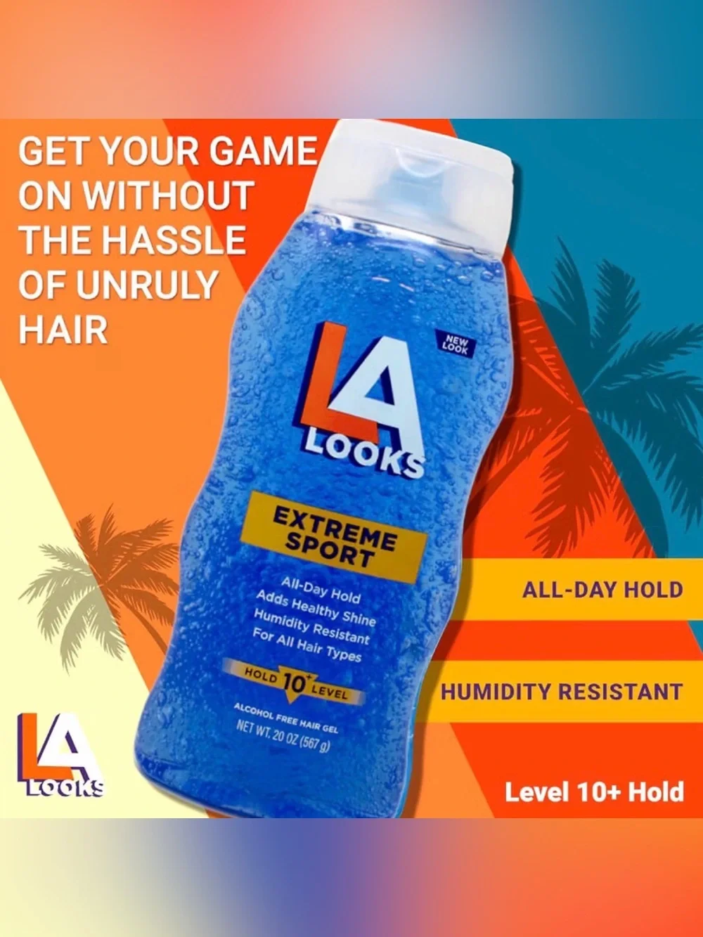 L.A. Looks Sport Activity Proof Power Gel, Mega X-Treme Hold 20 oz